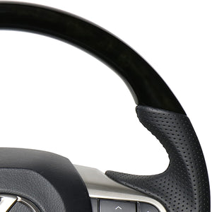REAL LEXUS SERIES D SHAPE BLACK WOOD BLACK EURO STITCH STEERING WHEEL FOR LEXUS GS 10 : KOUKI  LXA-BKW-BK