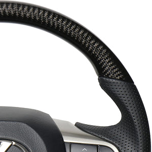 REAL LEXUS SERIES D SHAPE BLACK CARBON BLACK EURO STITCH STEERING WHEEL FOR LEXUS LX URJ201W  LXA-BKC-BK