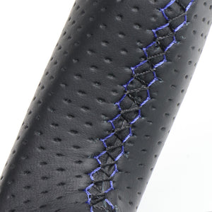 REAL LEXUS SERIES D SHAPE NAPPA ALL LEATHER NAVY X BLACK EURO STITCH STEERING WHEEL FOR LEXUS GS 10 : KOUKI  LXA-LPB-BL