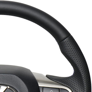 REAL LEXUS SERIES D SHAPE NAPPA ALL LEATHER NAVY X BLACK EURO STITCH STEERING WHEEL FOR LEXUS RX 20  LXA-LPB-BL