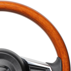REAL ORIGINAL SERIES ALL WOOD ROUND SHAPE 05 LIGHT BROWN WOOD BLACK EURO STITCH STEERING WHEEL FOR MAZDA ROADSTER ND5RC  MZCW-LBW-BK