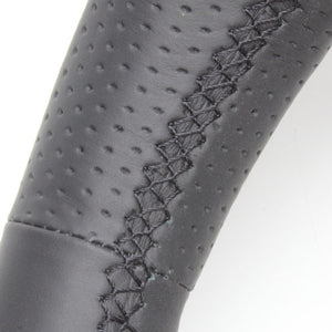 REAL PREMIUM SERIES ROUND SHAPE NAPPA ALL LEATHER BLACK EURO STITCH STEERING WHEEL FOR TOYOTA CROWN MAJESTA 210  H30P-LPB-BK