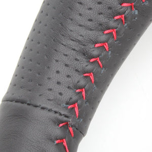 REAL ORIGINAL SERIES ROUND SHAPE ALL LEATHER RED STITCH STEERING WHEEL FOR TOYOTA CROWN ROYAL 210  H30-LPB-RD