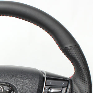 REAL ORIGINAL SERIES ROUND SHAPE ALL LEATHER RED STITCH STEERING WHEEL FOR TOYOTA CROWN ATHLETE 210  H30-LPB-RD