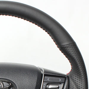 REAL ORIGINAL SERIES ROUND SHAPE ALL LEATHER RED STITCH STEERING WHEEL FOR TOYOTA VELLFIRE 30  H30-LPB-RD