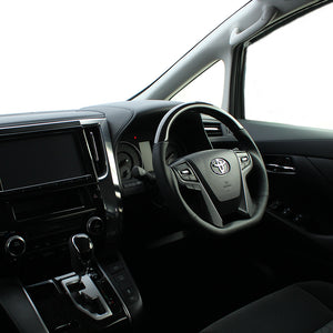 REAL PREMIUM SERIES D SHAPE BLACK CARBON BLACK EURO STITCH STEERING WHEEL FOR TOYOTA CROWN ROYAL 210  S210-BKC-BK