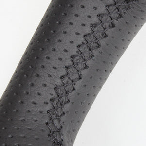 REAL ORIGINAL SERIES GUN GRIP SMALL DIAMETER ROUND SHAPE GRAY CAMOUFLAGE PRINT BLACK EURO STITCH STEERING WHEEL FOR TOYOTA HIACE 200 : 4 TYPE OR KOUKI  H214-GRT-BK