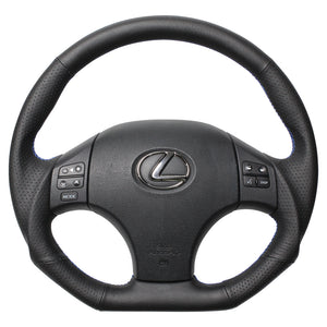 REAL ORIGINAL SERIES D SHAPE BLUE SELECTION BLUE EURO STITCH STEERING WHEEL FOR LEXUS IS F 20  ISD-LPB-BL