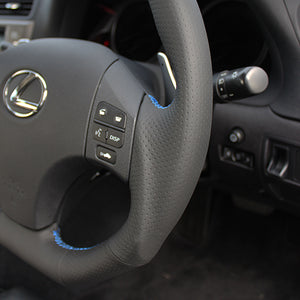 REAL ORIGINAL SERIES D SHAPE BLUE SELECTION BLUE EURO STITCH STEERING WHEEL FOR LEXUS IS C 20  ISD-LPB-BL