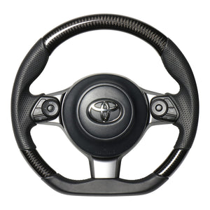 REAL ORIGINAL SERIES D SHAPE BLACK CARBON BLACK EURO STITCH STEERING WHEEL FOR TOYOTA C-HR GR SPORT 10  GR-BKC-BK