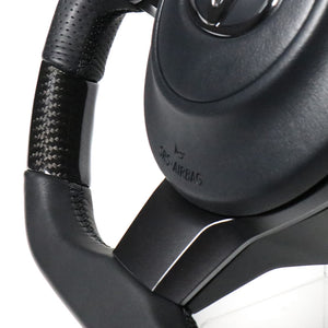 REAL ORIGINAL SERIES D SHAPE BLACK CARBON BLACK EURO STITCH STEERING WHEEL FOR TOYOTA PRIUS PHV GR SPORT 50  GR-BKC-BK