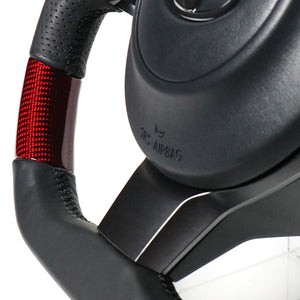 REAL ORIGINAL SERIES D SHAPE RED CARBON BLACK EURO STITCH STEERING WHEEL FOR SUBARU BRZ ZC6:LATE  GR-RDC-BK