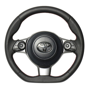 REAL ORIGINAL SERIES D SHAPE ALL LEATHER RED X BLACK EURO STITCH STEERING WHEEL FOR TOYOTA MARK X GRMN 130  GR-LPB-RD