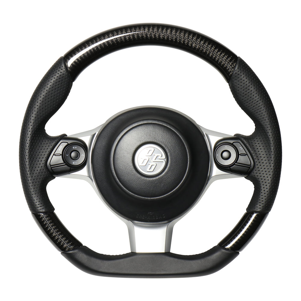 REAL ORIGINAL SERIES D SHAPE BLACK CARBON BLACK EURO STITCH STEERING WHEEL FOR TOYOTA 86 ZN6 KOUKI GR-BKC-BK
