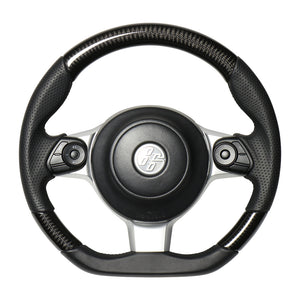 REAL ORIGINAL SERIES D SHAPE BLACK CARBON BLACK EURO STITCH STEERING WHEEL FOR TOYOTA 86 ZN6 KOUKI GR-BKC-BK