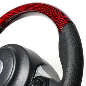 REAL ORIGINAL SERIES D SHAPE RED CARBON BLACK EURO STITCH STEERING WHEEL FOR TOYOTA 86 GR ZN6 GR-RDC-BK