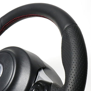REAL ORIGINAL SERIES D SHAPE ALL LEATHER RED X BLACK EURO STITCH STEERING WHEEL FOR TOYOTA 86 GR ZN6 GR-LPB-RD