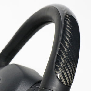REAL ORIGINAL SERIES PLATE TYPE BLACK CARBON PLATE & PIANO BLACK PANEL BLACK EURO STITCH STEERING WHEEL FOR TOYOTA C-HR 10 50  X10N-BKC-PBP