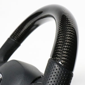 REAL ORIGINAL SERIES COMBINATION TYPE BLACK CARBON & PIANO BLACK PANEL BLACK EURO STITCH STEERING WHEEL FOR TOYOTA C-HR 10 50  X10-BKC-PBP