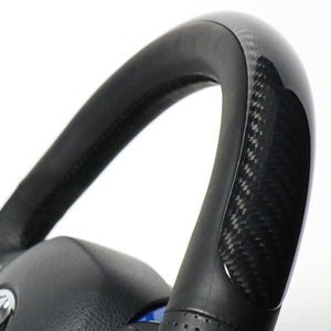 REAL ORIGINAL SERIES SET PLATE TYPE + UNDER PAD SET BLACK CARBON PLATE STEERING + PEARL BLUE UNDER PAD BLACK EURO STITCH STEERING WHEEL FOR TOYOTA C-HR 10 50  X10N-BKC-PBP-BLP