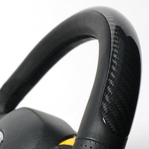 REAL ORIGINAL SERIES SET PLATE TYPE + UNDER PAD SET BLACK CARBON PLATE STEERING + YELLOW UNDER PAD BLACK EURO STITCH STEERING WHEEL FOR TOYOTA C-HR 10 50  X10N-BKC-PBP-YLP