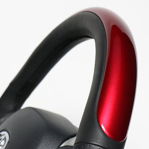 REAL ORIGINAL SERIES SET PLATE TYPE + UNDER PAD SET PEARL RED PLATE & PIANO BLACK PANEL STEERING + SILVER UNDER PAD BLACK EURO STITCH STEERING WHEEL FOR TOYOTA C-HR 10 50  X10N-RDP-PBP-SLP
