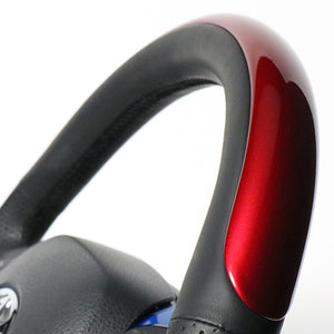 REAL ORIGINAL SERIES SET PLATE TYPE + UNDER PAD SET PEARL RED PLATE & PIANO BLACK PANEL STEERING + PEARL BLUE UNDER PAD BLACK EURO STITCH STEERING WHEEL FOR TOYOTA C-HR 10 50  X10N-RDP-PBP-BLP