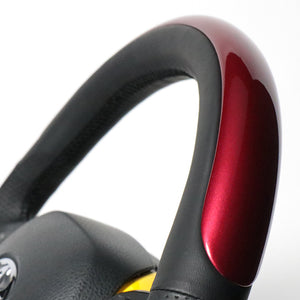 REAL ORIGINAL SERIES SET PLATE TYPE + UNDER PAD SET PEARL RED PLATE & PIANO BLACK PANEL STEERING + YELLOW UNDER PAD BLACK EURO STITCH STEERING WHEEL FOR TOYOTA C-HR 10 50  X10N-RDP-PBP-YLP