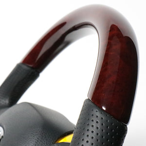 REAL ORIGINAL SERIES SET COMBINATION TYPE + UNDER PAD SET BROWN WOOD STEERING + YELLOW UNDER PAD BLACK EURO STITCH STEERING WHEEL FOR TOYOTA C-HR 10 50  X10-BRW-PBP-YLP