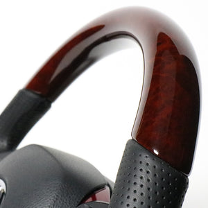 REAL ORIGINAL SERIES SET COMBINATION TYPE + UNDER PAD SET BROWN WOOD STEERING + PEARL RED UNDER PAD BLACK EURO STITCH STEERING WHEEL FOR TOYOTA C-HR 10 50  X10-BRW-PBP-RDP