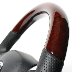 REAL ORIGINAL SERIES SET COMBINATION TYPE + UNDER PAD SET BROWN WOOD STEERING + WHITE UNDER PAD BLACK EURO STITCH STEERING WHEEL FOR TOYOTA C-HR 10 50  X10-BRW-PBP-WHP