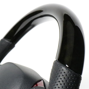 REAL ORIGINAL SERIES SET COMBINATION TYPE + UNDER PAD SET BLACK WOOD STEERING + PEARL RED UNDER PAD BLACK EURO STITCH STEERING WHEEL FOR TOYOTA C-HR 10 50  X10-BKW-PBP-RDP