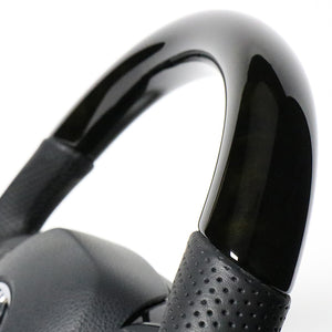 REAL ORIGINAL SERIES SET COMBINATION TYPE + UNDER PAD SET BLACK WOOD STEERING + PIANO BLACK UNDER PAD BLACK EURO STITCH STEERING WHEEL FOR TOYOTA C-HR 10 50  X10-BKW-PBP-PBP