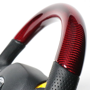 REAL ORIGINAL SERIES SET COMBINATION TYPE + UNDER PAD SET RED CARBON STEERING + YELLOW UNDER PAD BLACK EURO STITCH STEERING WHEEL FOR TOYOTA C-HR 10 50  X10-RDC-PBP-RDP