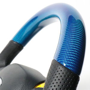 REAL ORIGINAL SERIES SET COMBINATION TYPE + UNDER PAD SET BLUE CARBON STEERING + YELLOW UNDER PAD BLACK EURO STITCH STEERING WHEEL FOR TOYOTA C-HR 10 50  X10-BLC-PBP-YLP