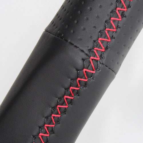 REAL PREMIUM SERIES D SHAPE NAPPA ALL LEATHER BLACK X RED EURO STITCH STEERING WHEEL FOR TOYOTA 86 ZN6 ZENKI F4-D-LPB