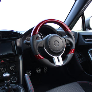 REAL PREMIUM SERIES D SHAPE RED CARBON 3C BLACK X RED EURO STITCH STEERING WHEEL FOR TOYOTA 86 ZN6 ZENKI F4-D-RDC