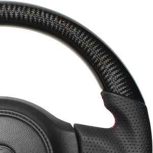 REAL PREMIUM SERIES D SHAPE BLACK CARBON 3C BLACK X RED EURO STITCH STEERING WHEEL FOR SUBARU BRZ ZC6:ZENKI  F4-D-BKC-3