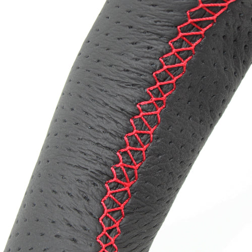 REAL ORIGINAL SERIES ROUND SHAPEPIANO BLACK RED EURO STITCH STEERING WHEEL FOR TOYOTA CROWN HYBRID 200  H20-PBW-RD