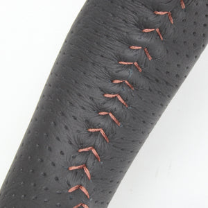 REAL ORIGINAL SERIES ROUND SHAPE54 BLACK WOOD BROWN STITCH STEERING WHEEL FOR TOYOTA CROWN HYBRID 200  H20-GDW-BR