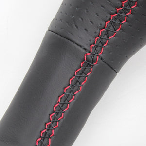 REAL PREMIUM SERIES OVAL SHAPE NAPPA ALL LEATHER RED X BLACK EURO STITCH STEERING WHEEL FOR TOYOTA PRIUS Α 40  30-BS-LPB-RD