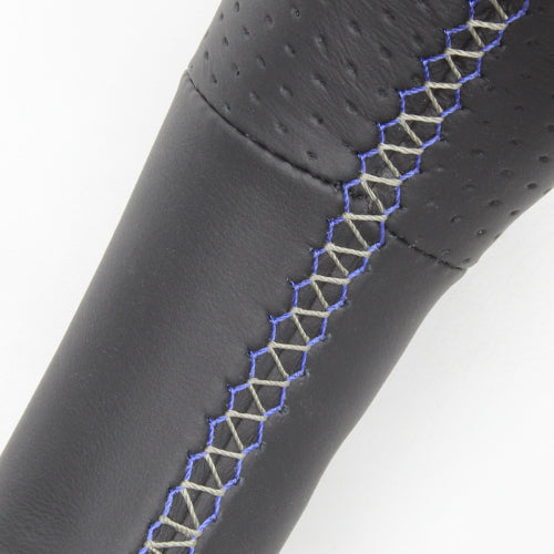 REAL PREMIUM SERIES OVAL SHAPE MATTE SILVER CARBON UNGLAZED BLUE X SILVER EURO STITCH STEERING WHEEL FOR TOYOTA PRIUS Α 40  30-BS-SLC