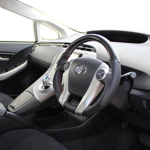 REAL PREMIUM SERIES OVAL SHAPE BLACK CARBON RED X BLACK EURO STITCH STEERING WHEEL FOR TOYOTA PRIUS 30  30-BS-BKC-RD