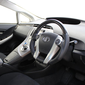 REAL PREMIUM SERIES OVAL SHAPE BLACK CARBON BLUE X SILVER EURO STITCH STEERING WHEEL FOR TOYOTA PRIUS Α 40  30-BS-BKC