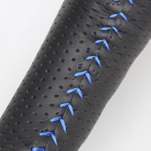 REAL ORIGINAL SERIES OVAL SHAPE ALL LEATHER BLUE STITCH STEERING WHEEL FOR TOYOTA AQUA GR SPORT 10 NOT 17-INCH PACKAGE  30-2-LPB