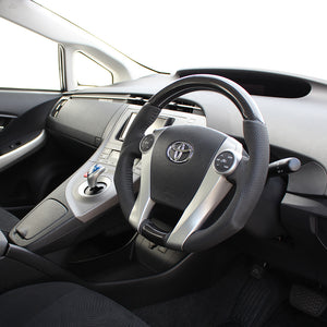 REAL ORIGINAL SERIES OVAL SHAPE BLACK CARBON BLACK STITCH STEERING WHEEL FOR TOYOTA AQUA GR SPORT 10 NOT 17-INCH PACKAGE  30-2-BKC