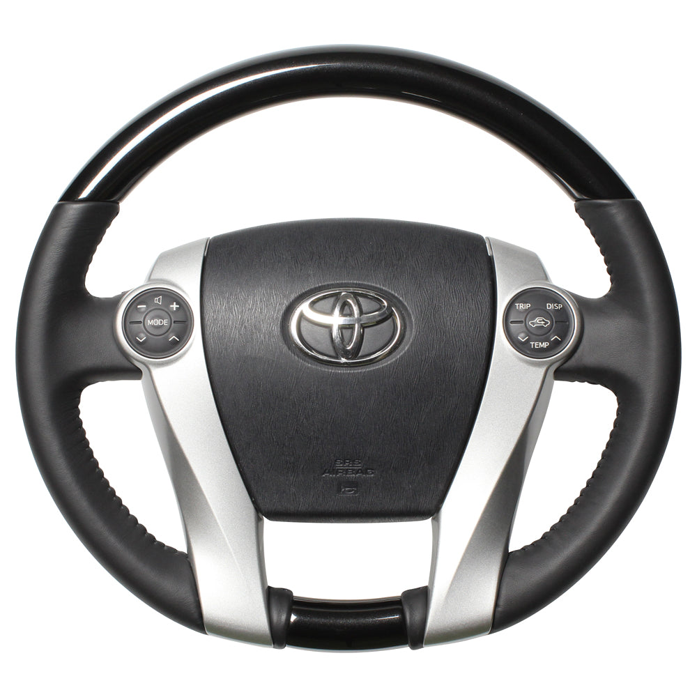 REAL ORIGINAL SERIES OVAL SHAPE PEARL BLACK BLACK STITCH STEERING WHEEL FOR DAIHATSU MOBIUS ZVW41N  30-1-BKP