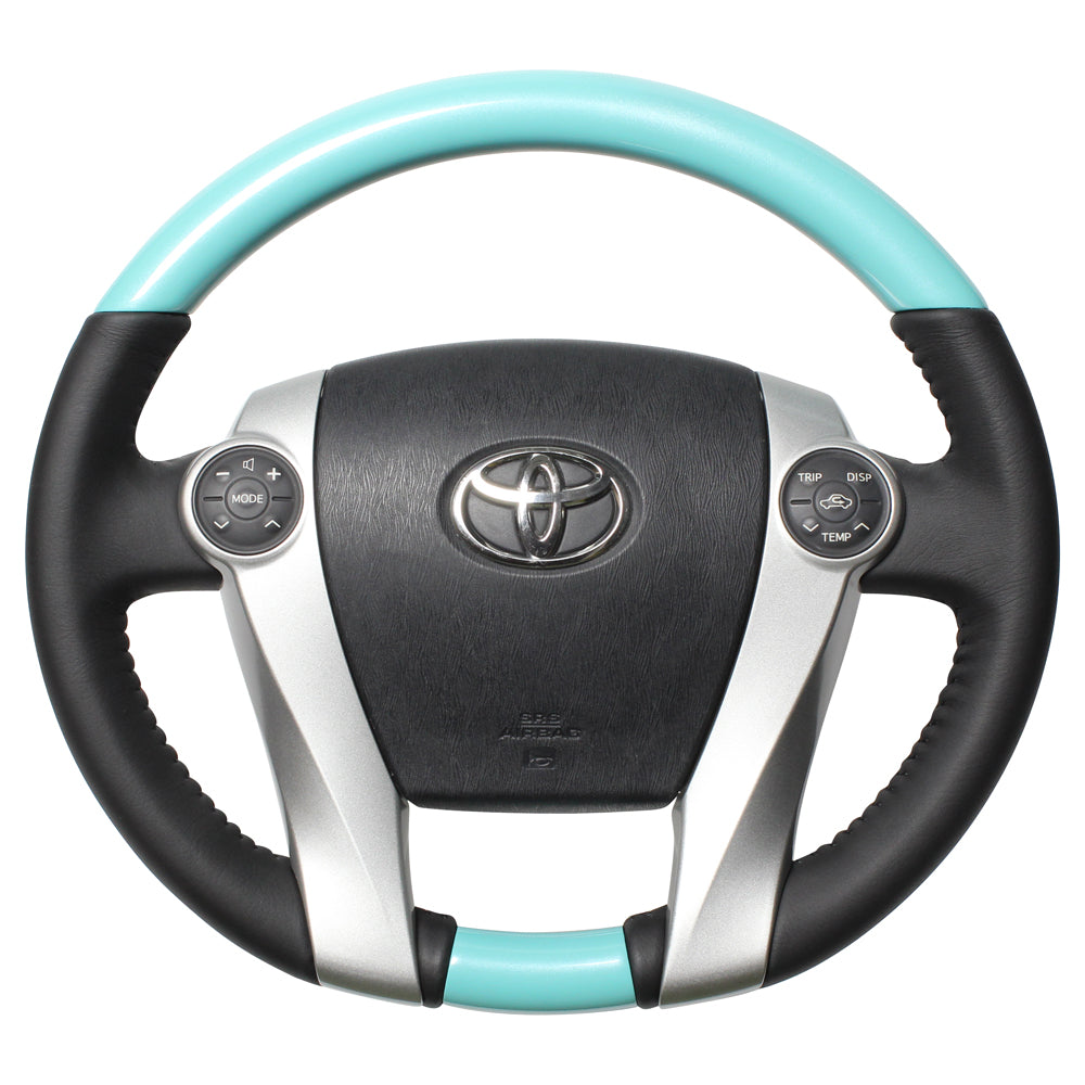 REAL ORIGINAL SERIES OVAL SHAPE COOL BLUE BLACK STITCH STEERING WHEEL FOR DAIHATSU MOBIUS ZVW41N  30-1-BLP