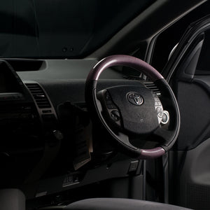 REAL ORIGINAL SERIES OVAL SHAPE PINK CARBON BLACK STITCH STEERING WHEEL FOR TOYOTA PRIUS EX 20  20-1-PC