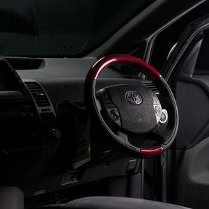 REAL ORIGINAL SERIES OVAL SHAPE RED CARBON BLACK STITCH STEERING WHEEL FOR TOYOTA PRIUS 20  20-1-RC